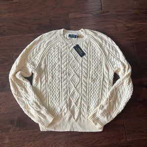 Polo Ralph Lauren Classic Fisherman Sweater size Medium NWT